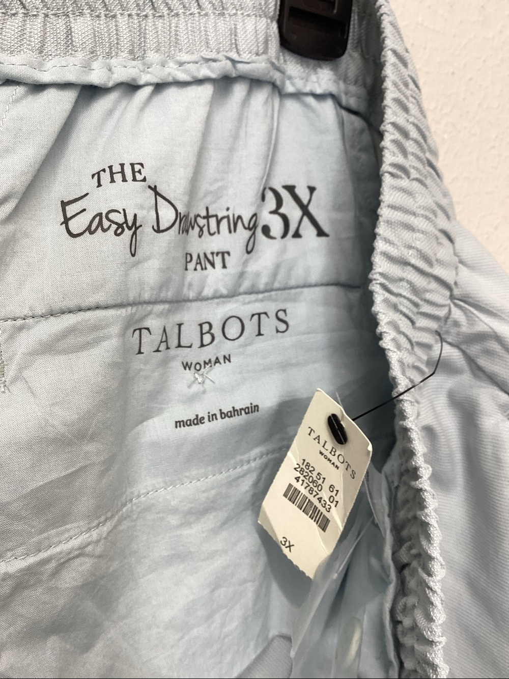Talbots Light Blue Easy Drawstring Pant - Picture 2 of 3